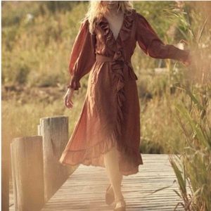 NWT Doen Nadia Dress Burled Redwood